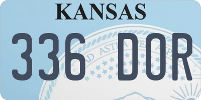 KS license plate 336DOR