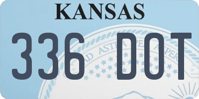 KS license plate 336DOT