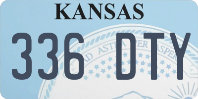 KS license plate 336DTY