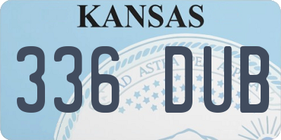 KS license plate 336DUB