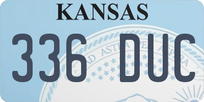 KS license plate 336DUC