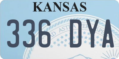 KS license plate 336DYA