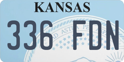 KS license plate 336FDN