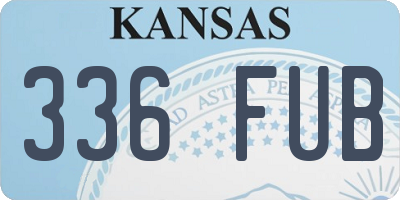 KS license plate 336FUB