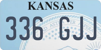 KS license plate 336GJJ