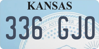 KS license plate 336GJO