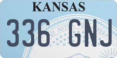 KS license plate 336GNJ