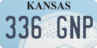 KS license plate 336GNP