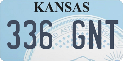KS license plate 336GNT
