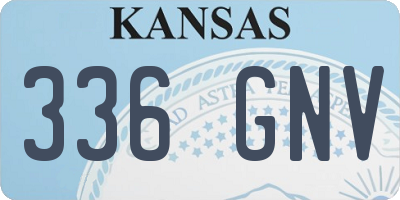 KS license plate 336GNV
