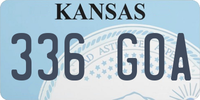 KS license plate 336GOA