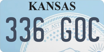 KS license plate 336GOC