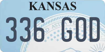KS license plate 336GOD