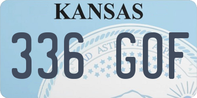 KS license plate 336GOF