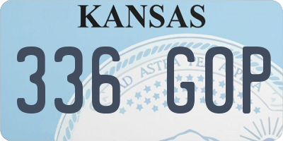 KS license plate 336GOP