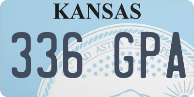 KS license plate 336GPA