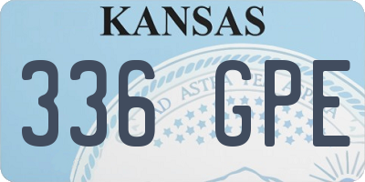 KS license plate 336GPE