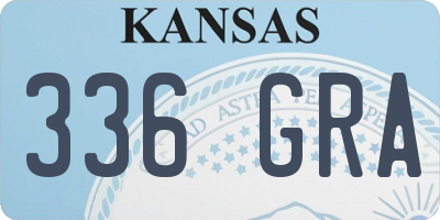 KS license plate 336GRA