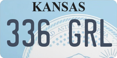 KS license plate 336GRL