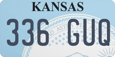 KS license plate 336GUQ