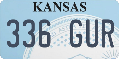 KS license plate 336GUR