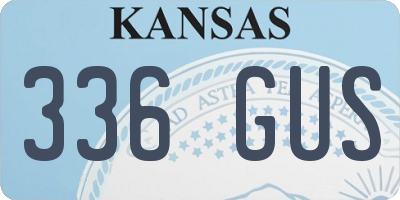 KS license plate 336GUS