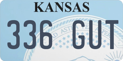 KS license plate 336GUT