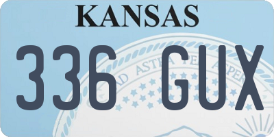 KS license plate 336GUX