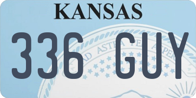 KS license plate 336GUY