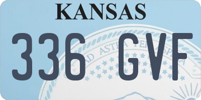 KS license plate 336GVF