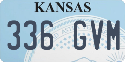 KS license plate 336GVM