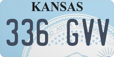 KS license plate 336GVV