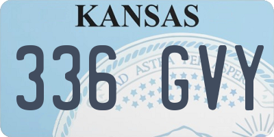 KS license plate 336GVY