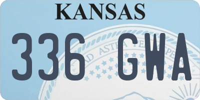 KS license plate 336GWA