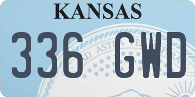 KS license plate 336GWD
