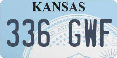 KS license plate 336GWF