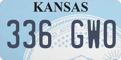 KS license plate 336GWO