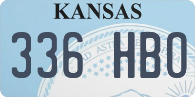 KS license plate 336HBO