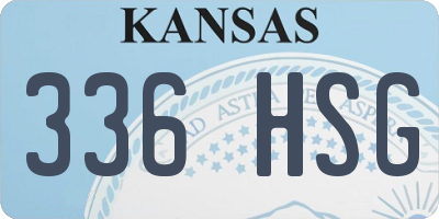 KS license plate 336HSG