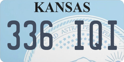 KS license plate 336IQI