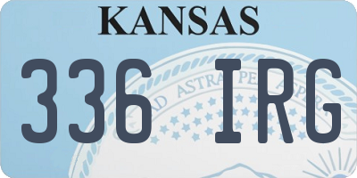 KS license plate 336IRG