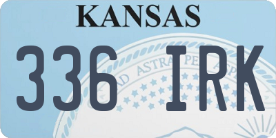 KS license plate 336IRK