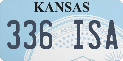 KS license plate 336ISA