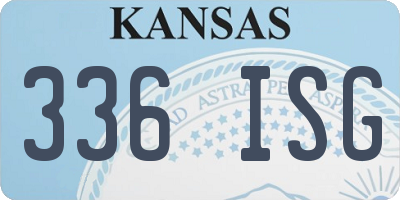KS license plate 336ISG