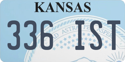 KS license plate 336IST