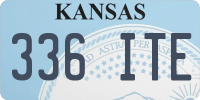 KS license plate 336ITE