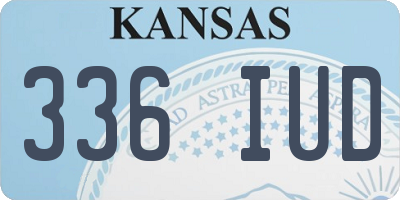 KS license plate 336IUD