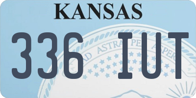 KS license plate 336IUT