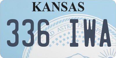 KS license plate 336IWA