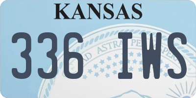 KS license plate 336IWS